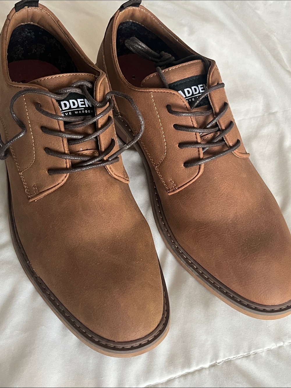 Steve Madden Men's Tan Lace-Up Derbys 9.5